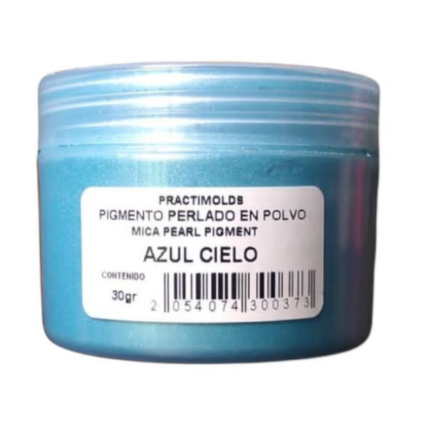 Pigmento Perlado en Polvo Azul Cielo 30Gr-silika