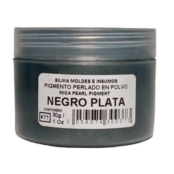 Pigmento Perlado en Polvo 30 gr Negro Plata