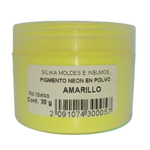 Pigmento Neón en Polvo para Silicona AMARILLO 30Gr-silika