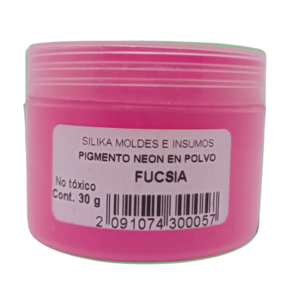 Pigmento Neón en Polvo para Silicona FUCSIA 30Gr-silika