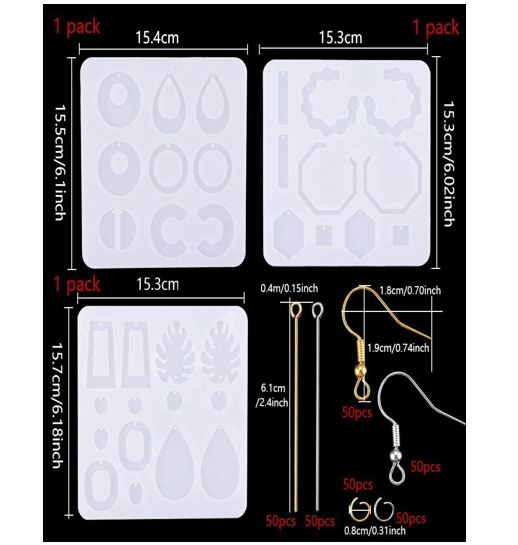 E54 Set 6 Moldes para Pendientes Collares y Colgantes 2